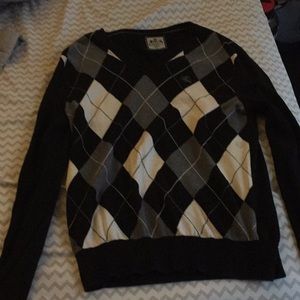 Express plaid diamond print sweater